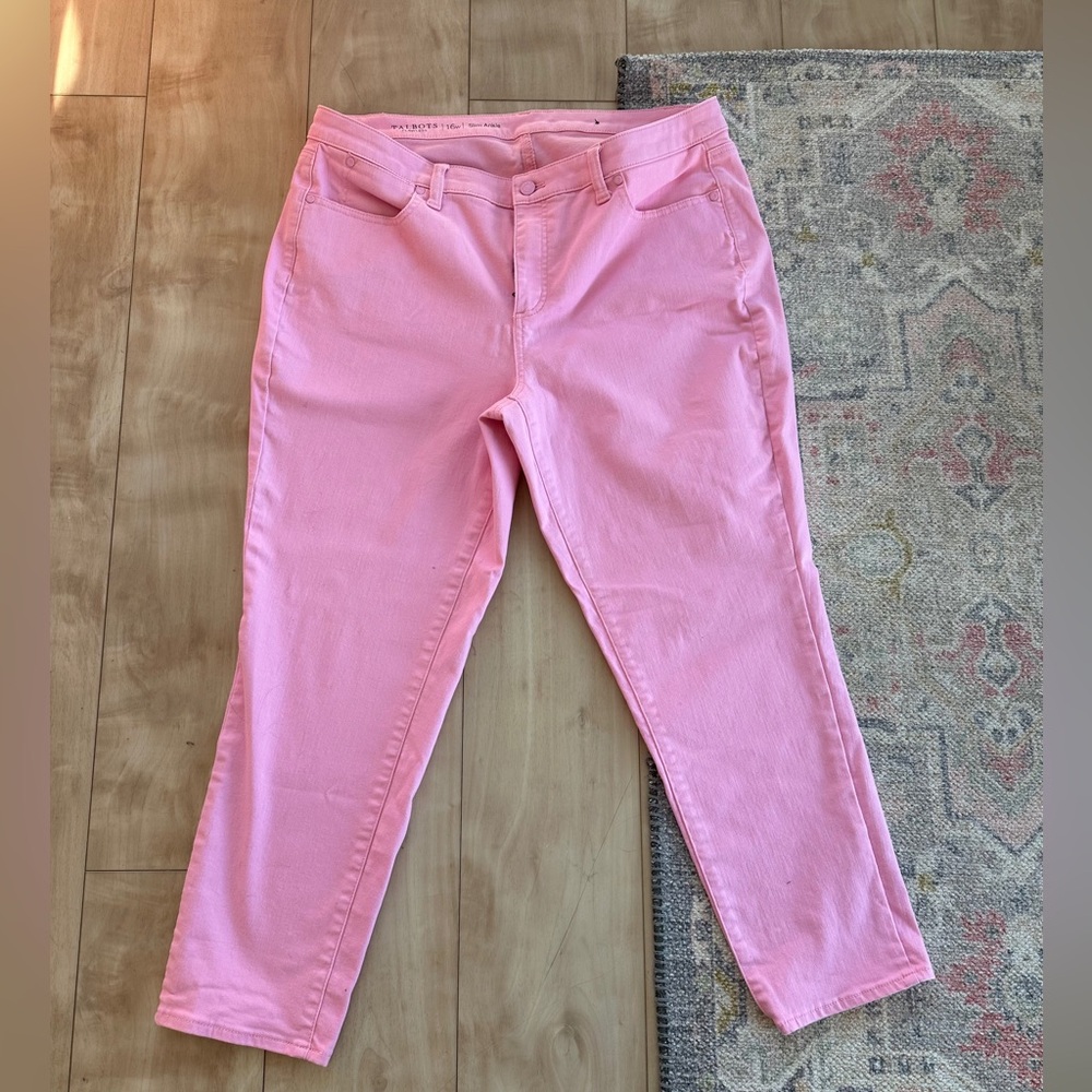 Talbots Pink Flawless Slim Ankle Jeans